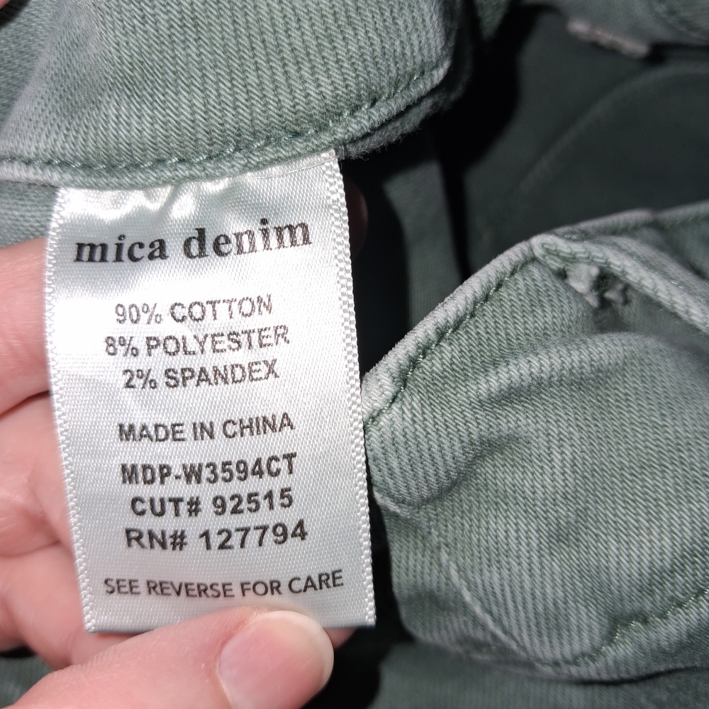 Mica Denim Women’s High Rise Wide Leg Cilantro Green Pants; Size 32 - Picture 9 of 9